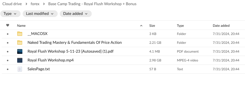 Base Camp Trading Royal Flush Workshop course free download